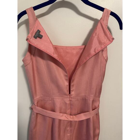 Ann Taylor 100% Silk pink A-line dress with waist sash. - Picture 7 of 9